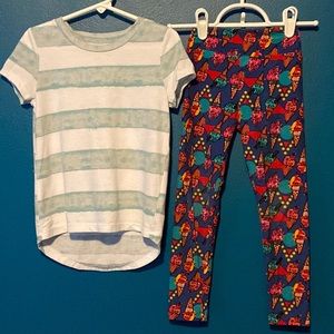 Old Navy Relaxed hi-lo sz 5, Lularoe ice cream leggings S/M